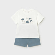 Mayoral Yazlık Erkek Bebek Kısa Kol T-shirt Şort Set Yeşil