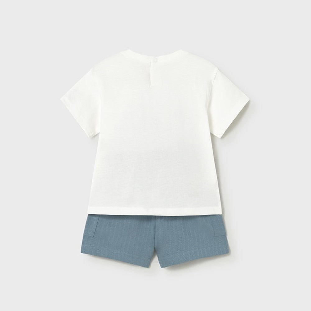 Mayoral Yazlık Erkek Bebek Kısa Kol T-shirt Şort Set Yeşil