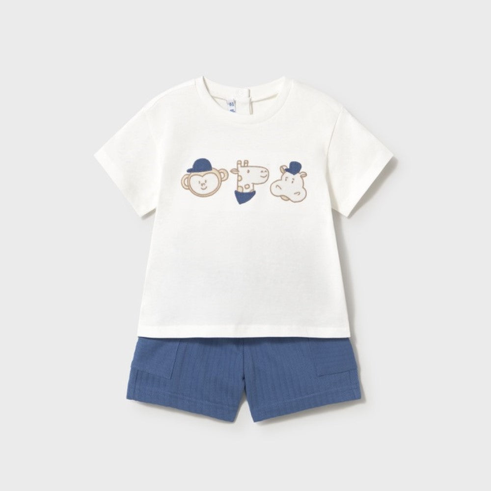 Mayoral Yazlık Erkek Bebek Kısa Kol T-shirt Şort Set Mavi