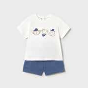 Mayoral Yazlık Erkek Bebek Kısa Kol T-shirt Şort Set Mavi