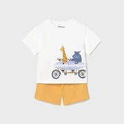 Mayoral Yazlık Erkek Bebek Kısa Kol T-shirt Şort Set Turuncu