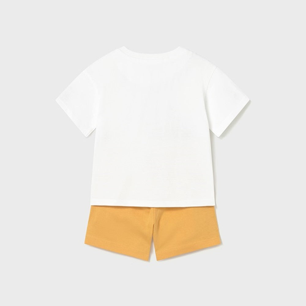 Mayoral Yazlık Erkek Bebek Kısa Kol T-shirt Şort Set Turuncu