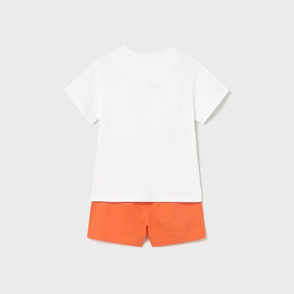 Mayoral Yazlık Erkek Bebek Kısa Kol T-shirt Şort Set Turuncu