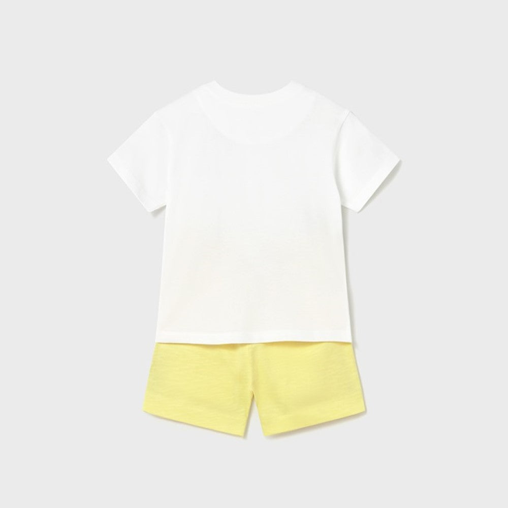 Mayoral Yazlık Erkek Bebek Kısa Kol T-shirt Şort Set Sarı