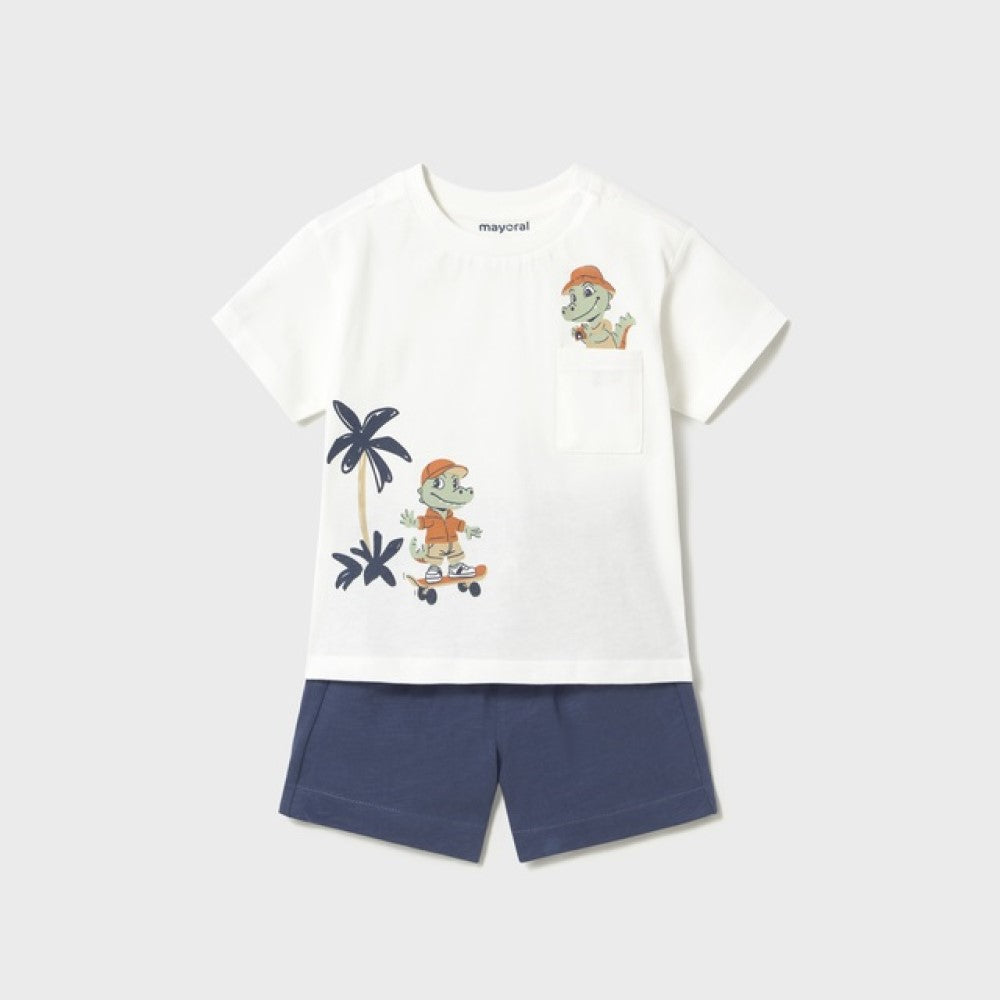 Mayoral Yazlık Erkek Bebek Kısa Kol T-shirt Şort Set Lacivert