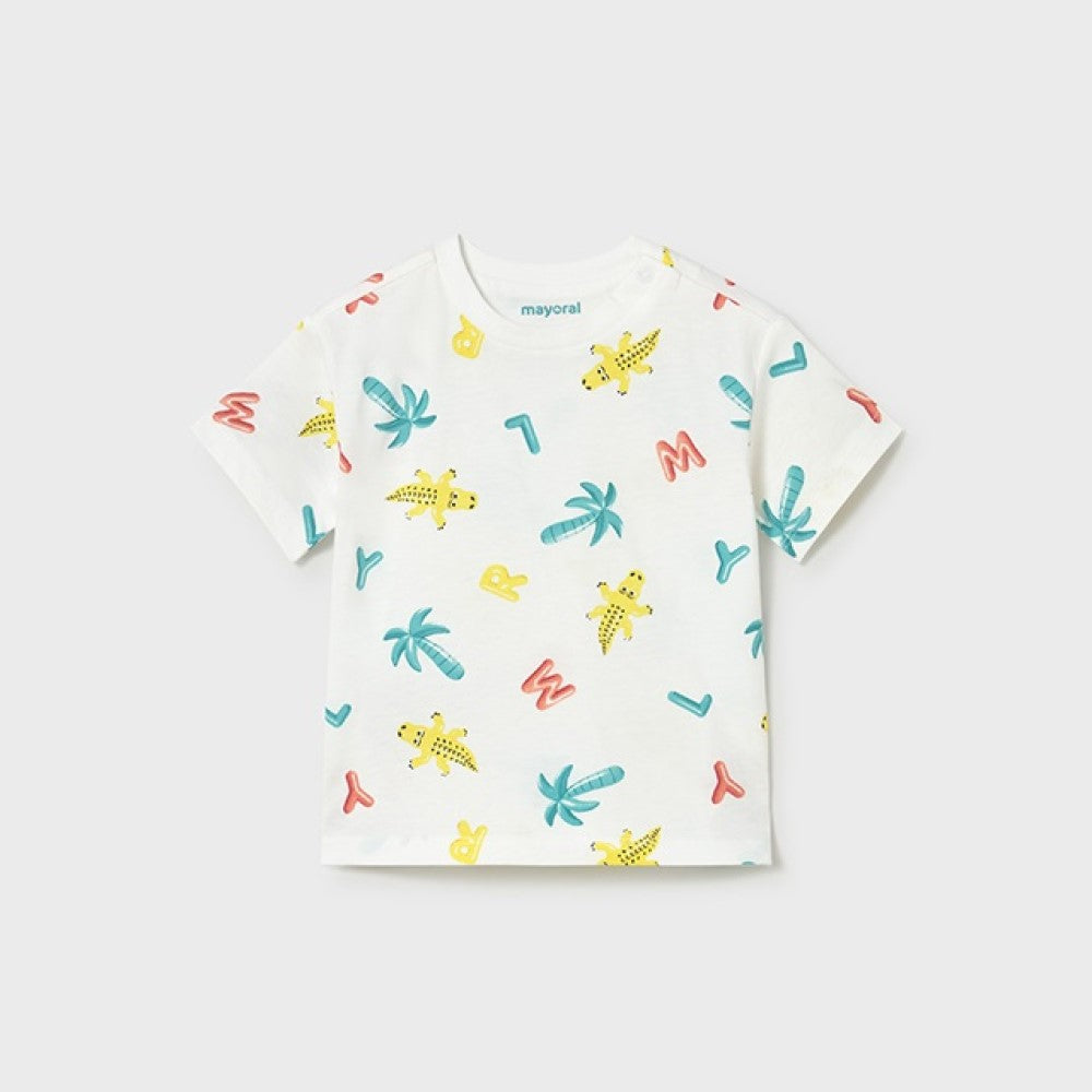 Mayoral Yazlık Erkek Bebek Kısa Kol T-shirt Şort Üçlü Set Mavi