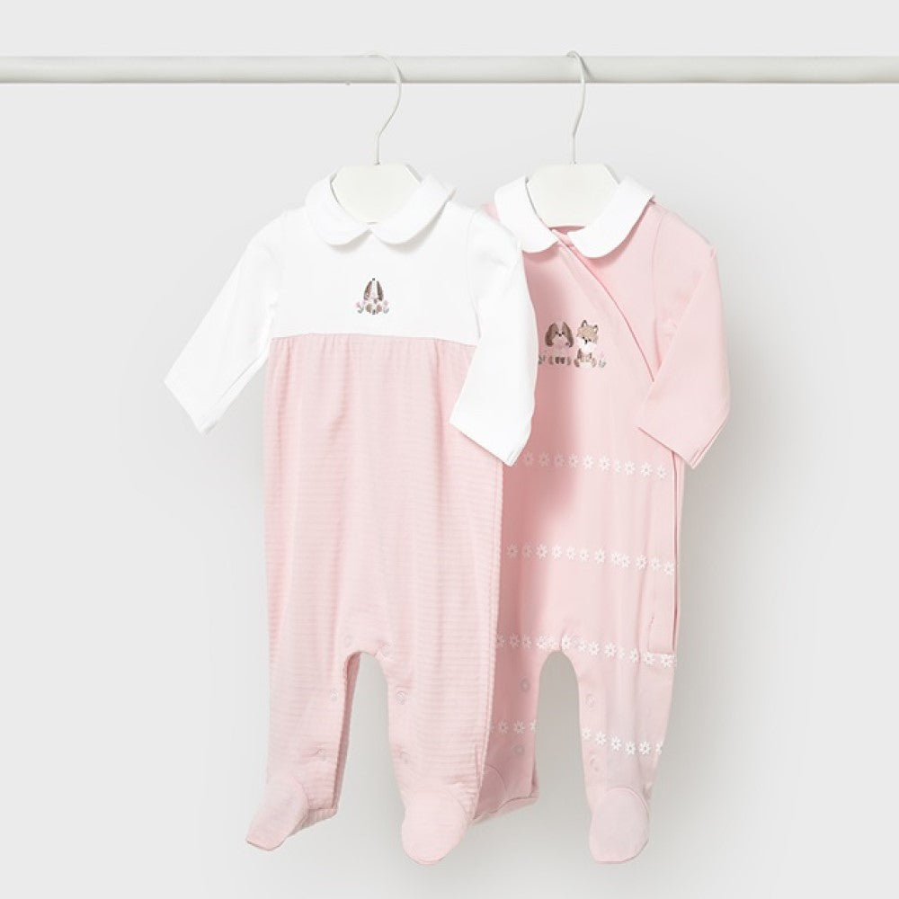 Mayoral Yazlık Kız Bebek Uzun Tulum 2'li Set Pembe