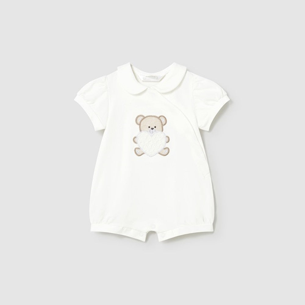 Mayoral Yazlık Kız Bebek Kısa Tulum 2'li Set Ekru