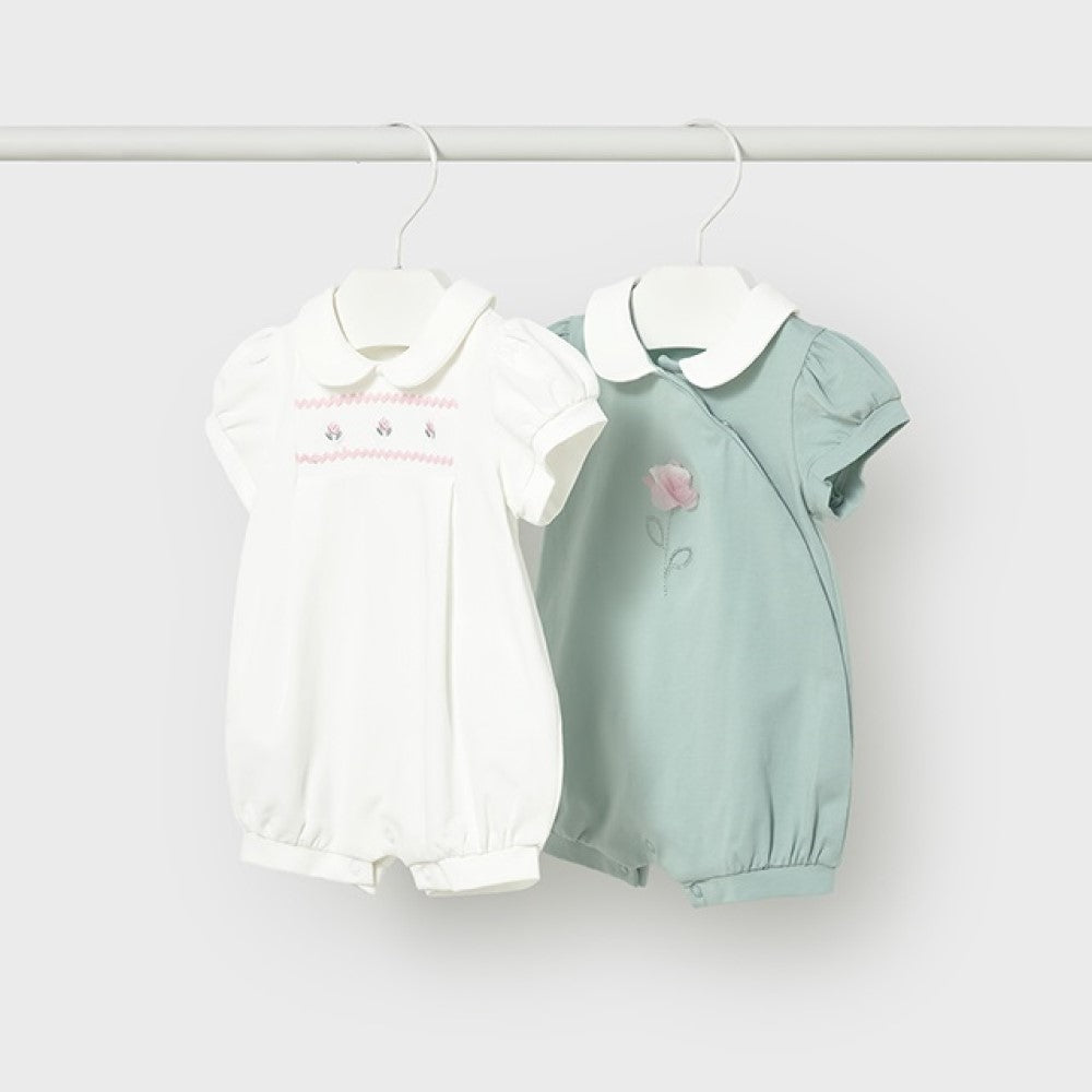 Mayoral Yazlık Kız Bebek Kısa Tulum 2'li Set Yeşil