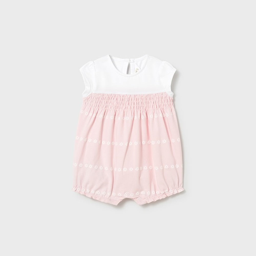 Mayoral Yazlık Kız Bebek Kısa Tulum 2'li Set Pembe