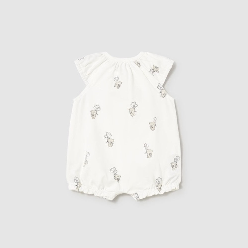 Mayoral Yazlık Kız Bebek Kısa Tulum Ekru