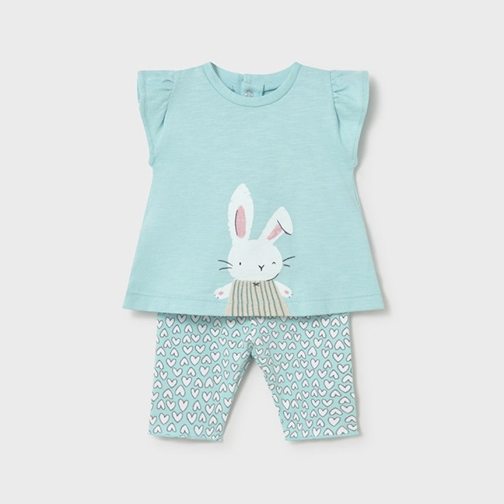 Mayoral Yazlık Kız Bebek Bluz Tayt Pantolon Set Yeşil