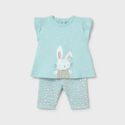 Mayoral Yazlık Kız Bebek Bluz Tayt Pantolon Set Yeşil