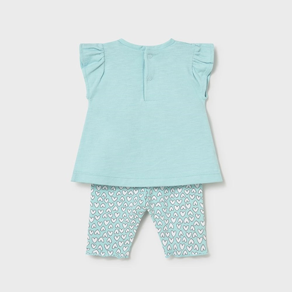 Mayoral Yazlık Kız Bebek Bluz Tayt Pantolon Set Yeşil