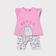 Mayoral Yazlık Kız Bebek Bluz Tayt Pantolon Set Pembe