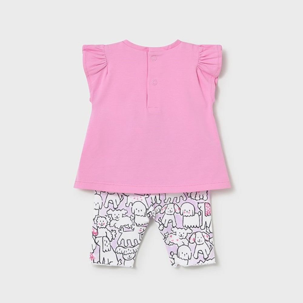 Mayoral Yazlık Kız Bebek Bluz Tayt Pantolon Set Pembe