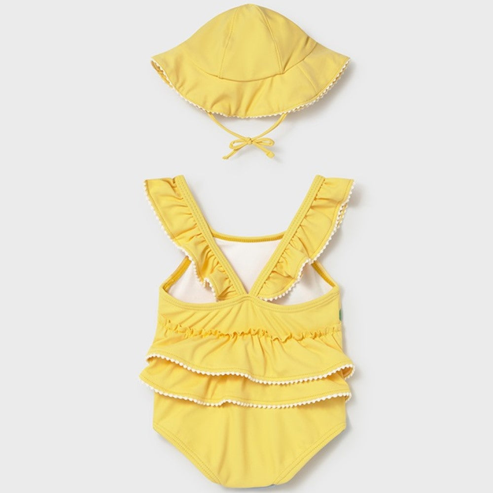 Mayoral Yazlık Kız Bebek Mayo Şapka 2'li Set Sarı
