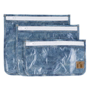 Bumkins Roamio 3'lü Şeffaf Seyahat Çantası - Crushed Denim