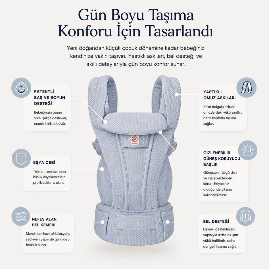 Ergobaby Omni Deluxe Mesh (Serene Blue) - Kanguru - Görsel 7