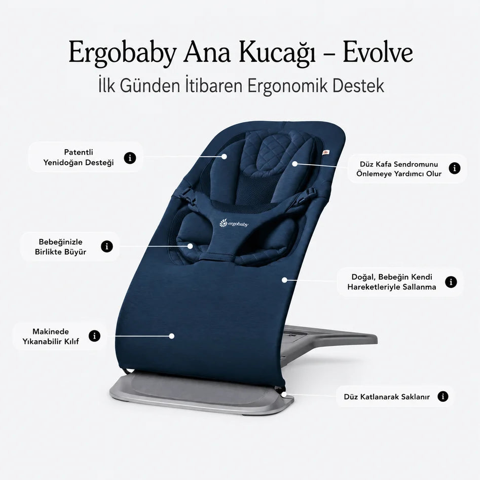 Ergobaby Bouncer Evolve (midnight blue) - Ana Kucağı Salıncak - Görsel 7