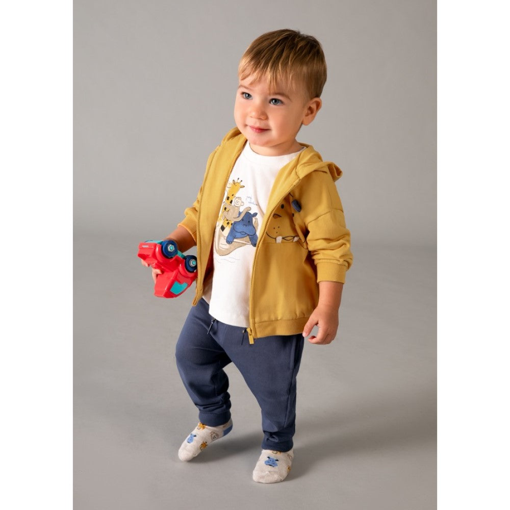 Mayoral Yazlık Erkek Bebek T-shirt Eşofman Ceket 3'lü Set Turuncu