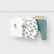 Mayoral Yazlık Erkek Bebek T-shirt Eşofman Ceket 3'lü Set Yeşil