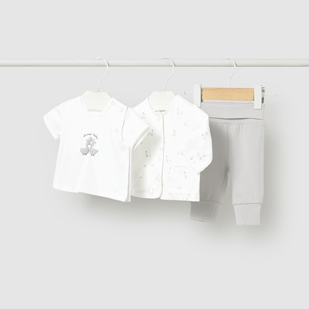 Mayoral Yazlık Erkek Bebek T-shirt Eşofman Ceket 3'lü Set Gri