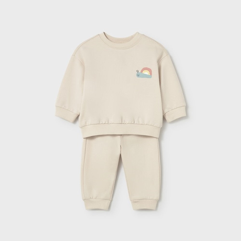 Mayoral Yazlık Bebek Sweatshirt Eşofman 2'li Set Bej