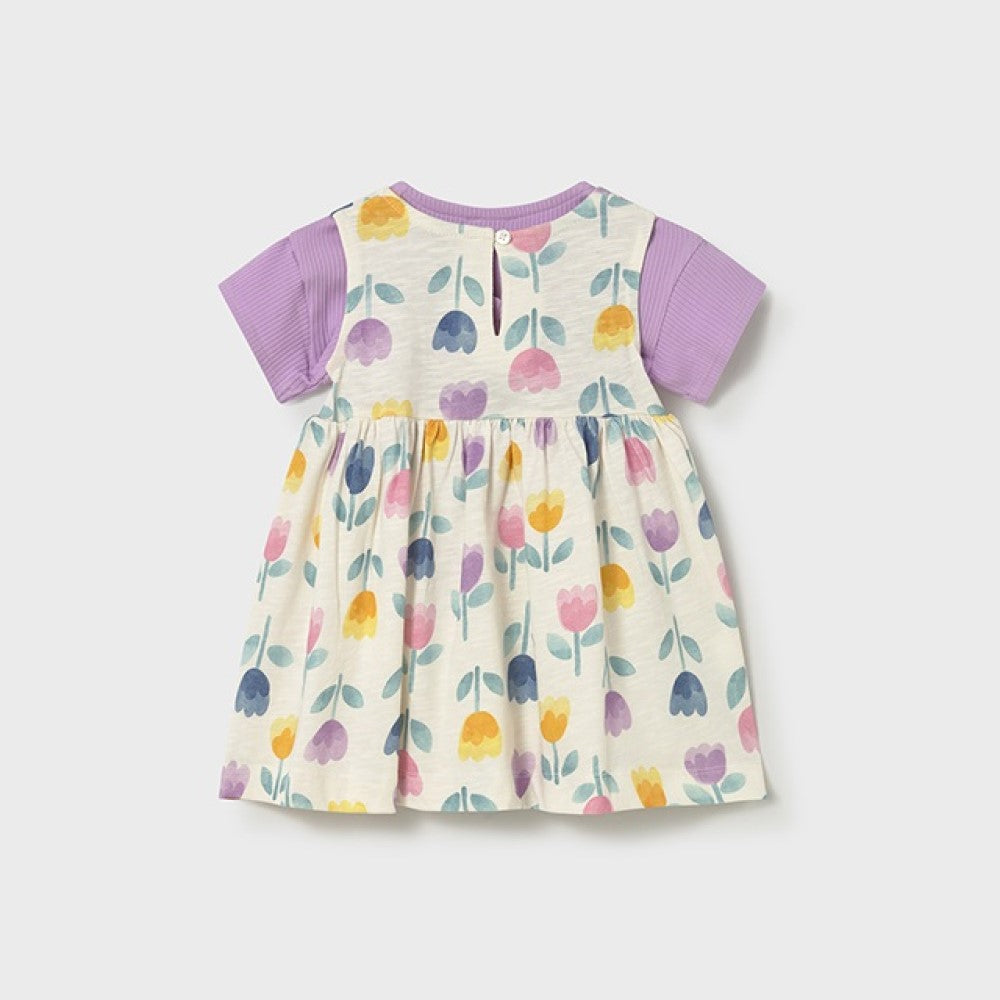 Mayoral Yazlık Kız Bebek Elbise Bolero Ceket Set Lila