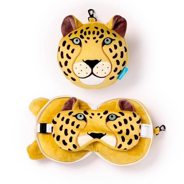 Relaxeazzz Seyahat Yastığı Ve Göz Maskesi Leopard Plush