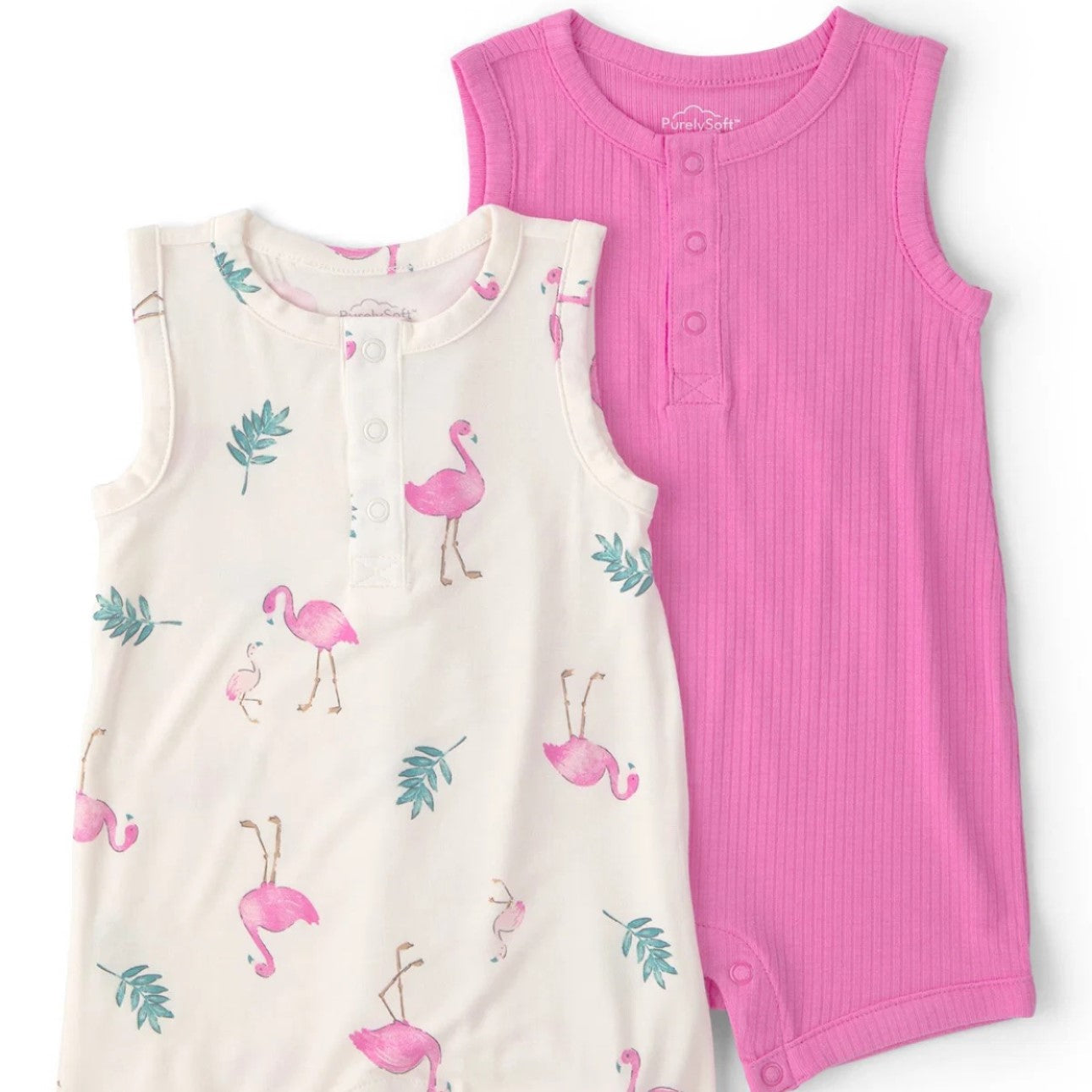 Carter's Kız Bebek Kolsuz Tulum 2'li Set - Flamingo Desenli Pembe