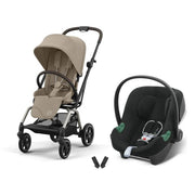 Cybex Eezy S Twist+2 360° Almond Beige bebek arabası ve Aton B2 i-Size Volcano Black ana kucağı travel sistem