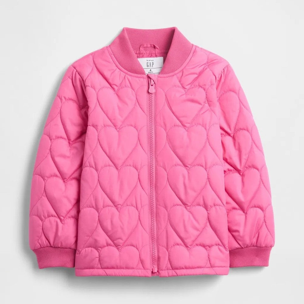 GAP Kız Bebek Cold Control Kapitone Bomber Ceket Pembe