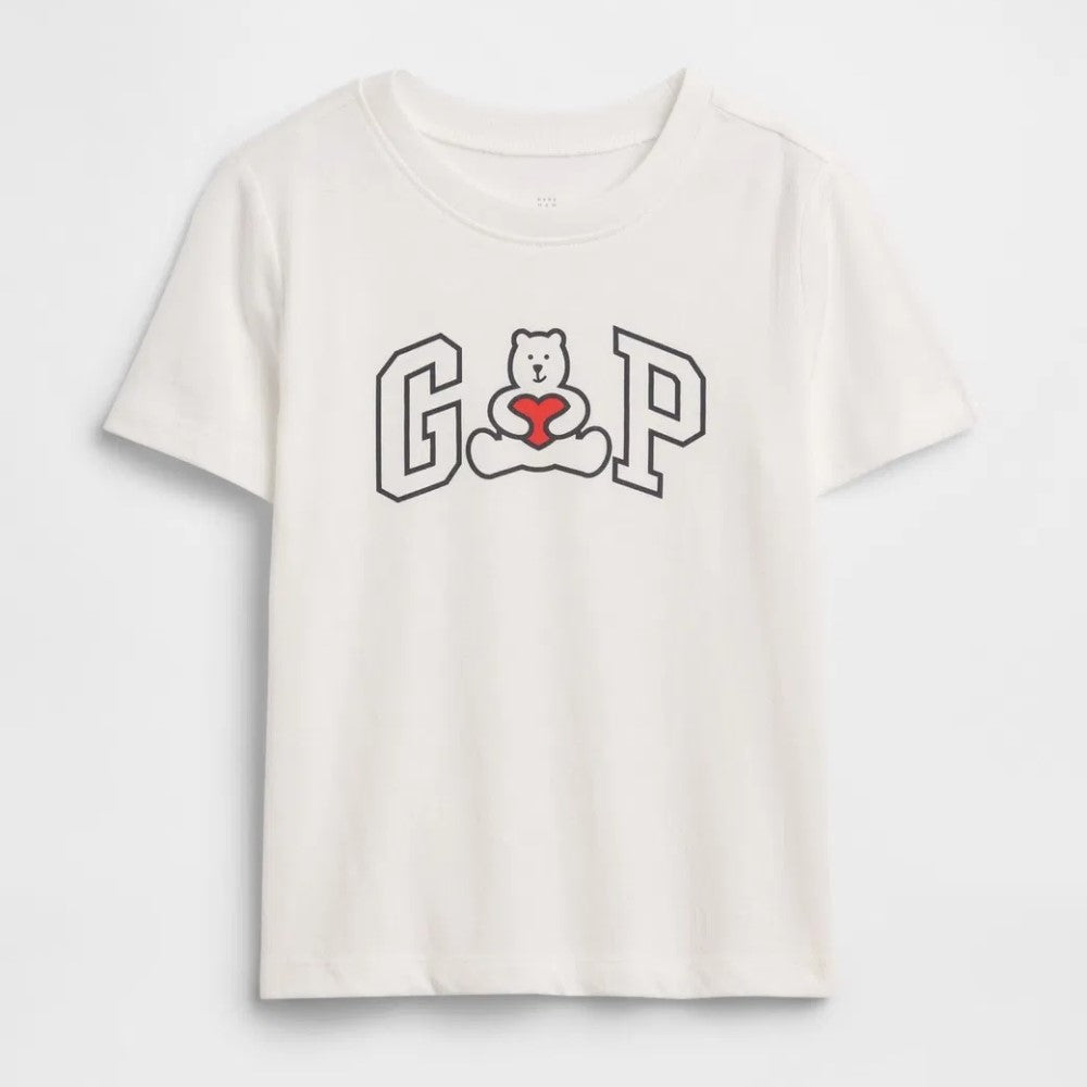 GAP Erkek Bebek Logolu Kısa Kol T-Shirt Ekru