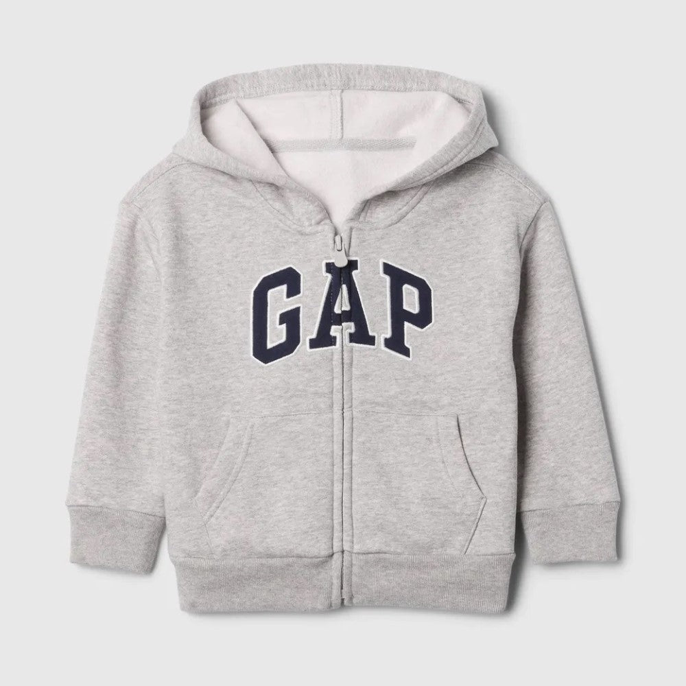 GAP Logolu Erkek Bebek Relaxed Fermuarlı S-Shirt Ceket Gri