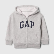 GAP Logolu Erkek Bebek Relaxed Fermuarlı S-Shirt Ceket Gri