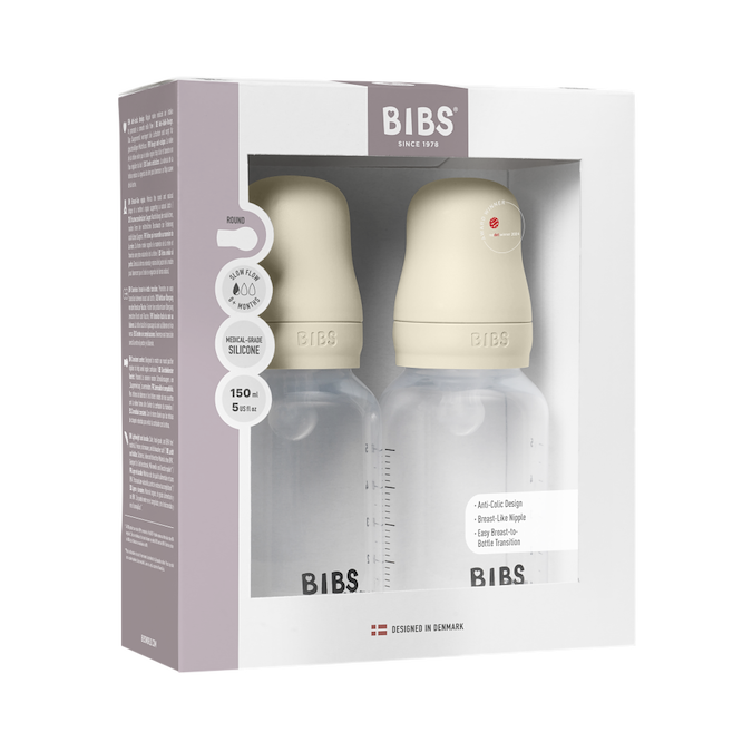 Bibs Baby Silikon İkili Biberon - Ivory 150 ml Krem