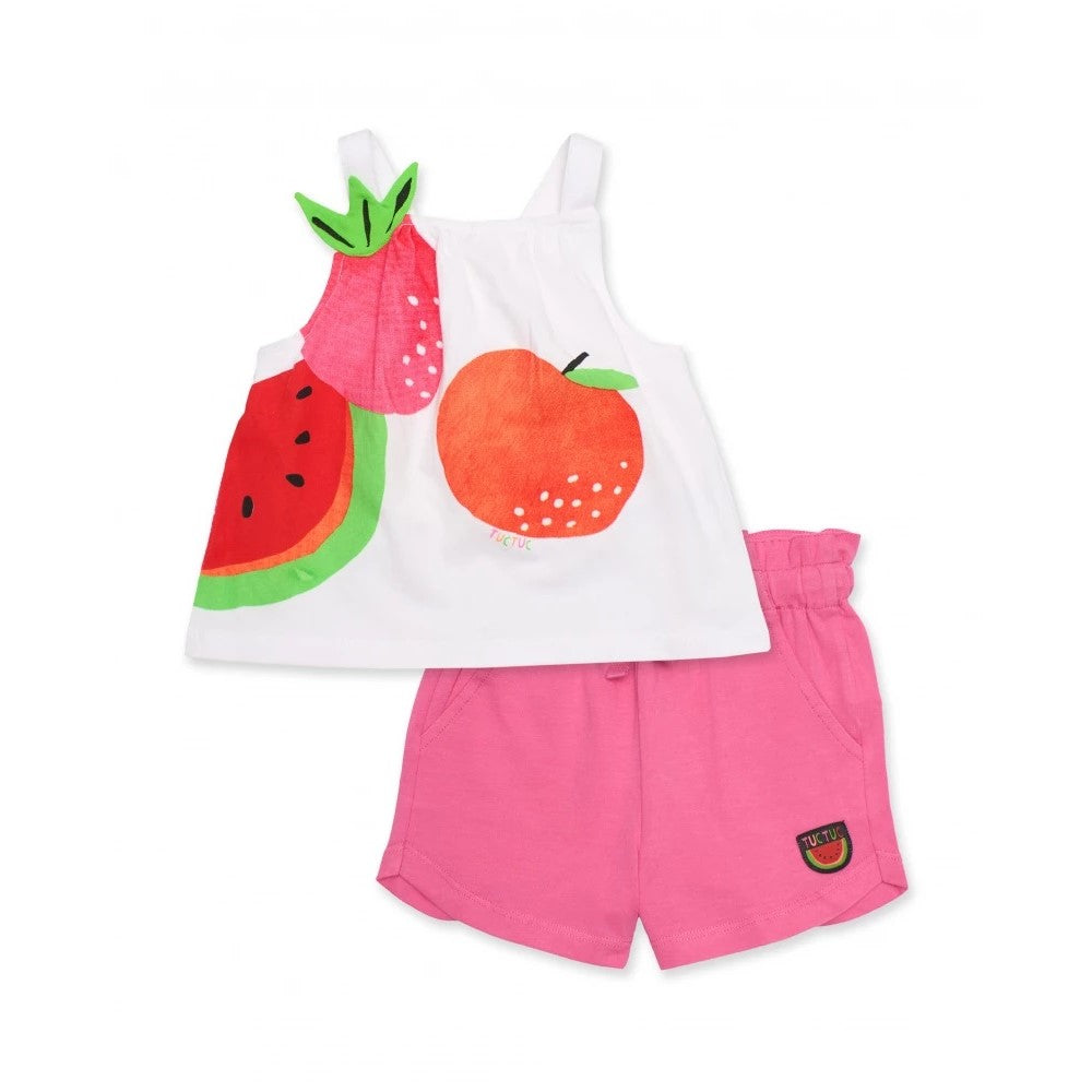 Tuc Tuc Yazlık Kız Bluz Şort Set Pembe