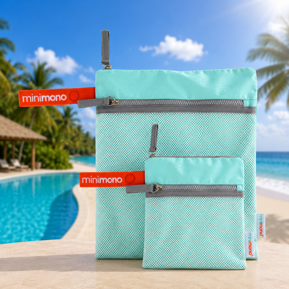 Minimono Islak Kuru Çanta 2'li Paket-Yeşil