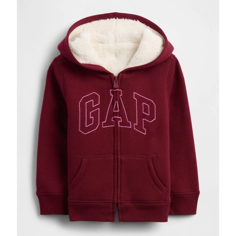 GAP Logolu Kız Çocuk Şardonlu Fermuarlı S-shirt Ceket Bordo