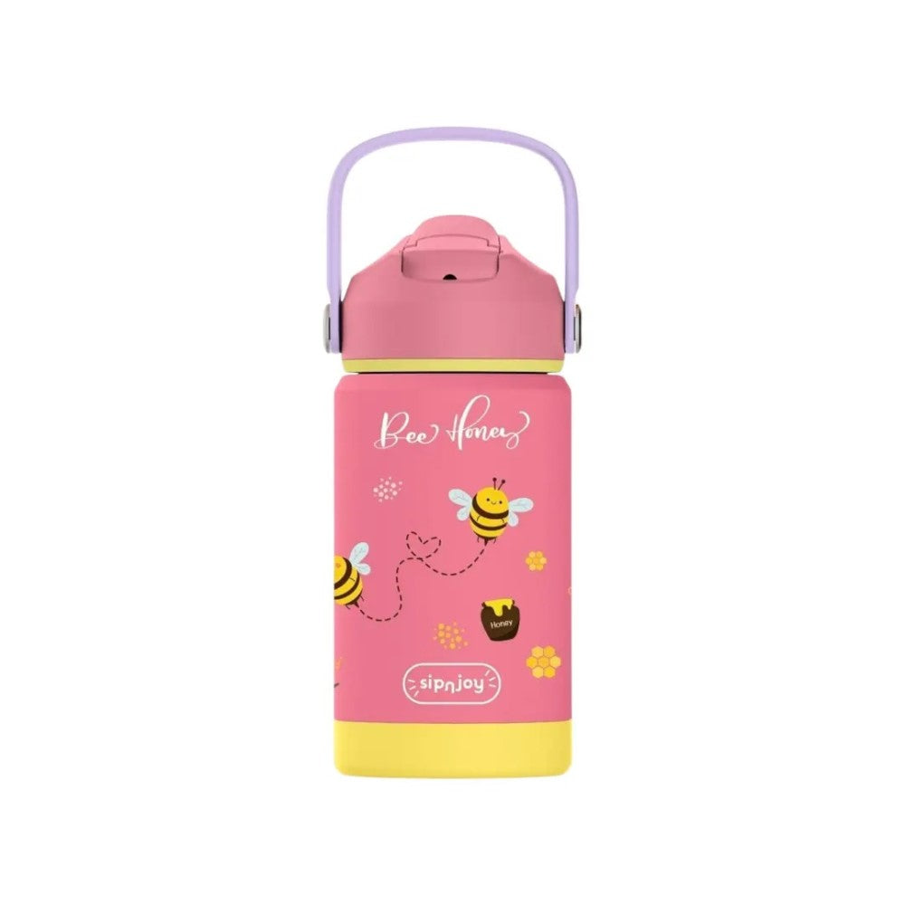 SipnJoy FlipSip Çocuk Su Termosu 360 ml - Bee Honey