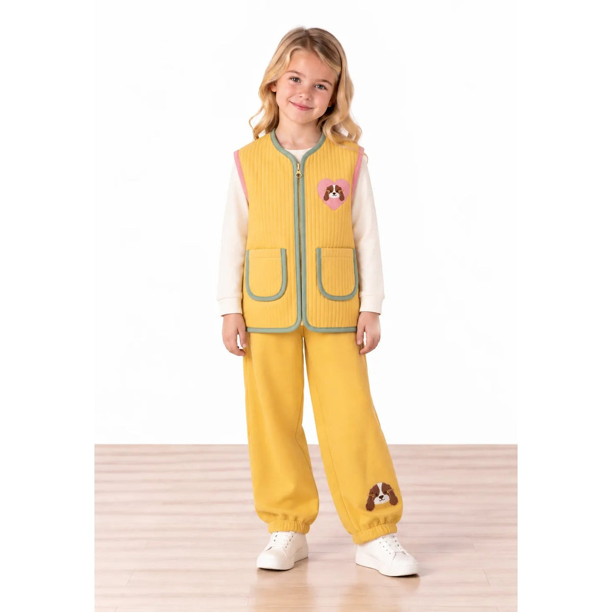 Miela Kids Love Dog Kapitone Yelek Sarı