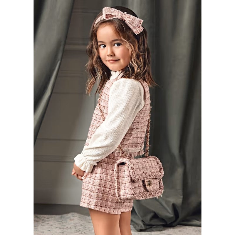 Abel & Lula Kışlık Kız Bluz Bermuda Şort Set Pembe