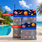 Minimono Islak Kuru Çanta 2'li Paket-Turuncu&Uzay