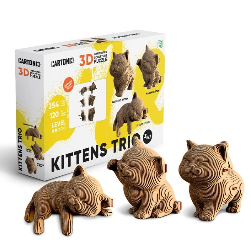 Cartonic 3D Puzzle - Kıttens Trıo - Eğitici Oyuncak