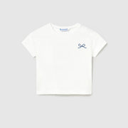 Mayoral Yazlık Kız Bebek Kısa Kol T-shirt Ekru