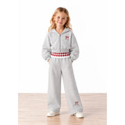 Miela Kids Puppy Dream Crop Kapüşonlu Sweatshirt Gri