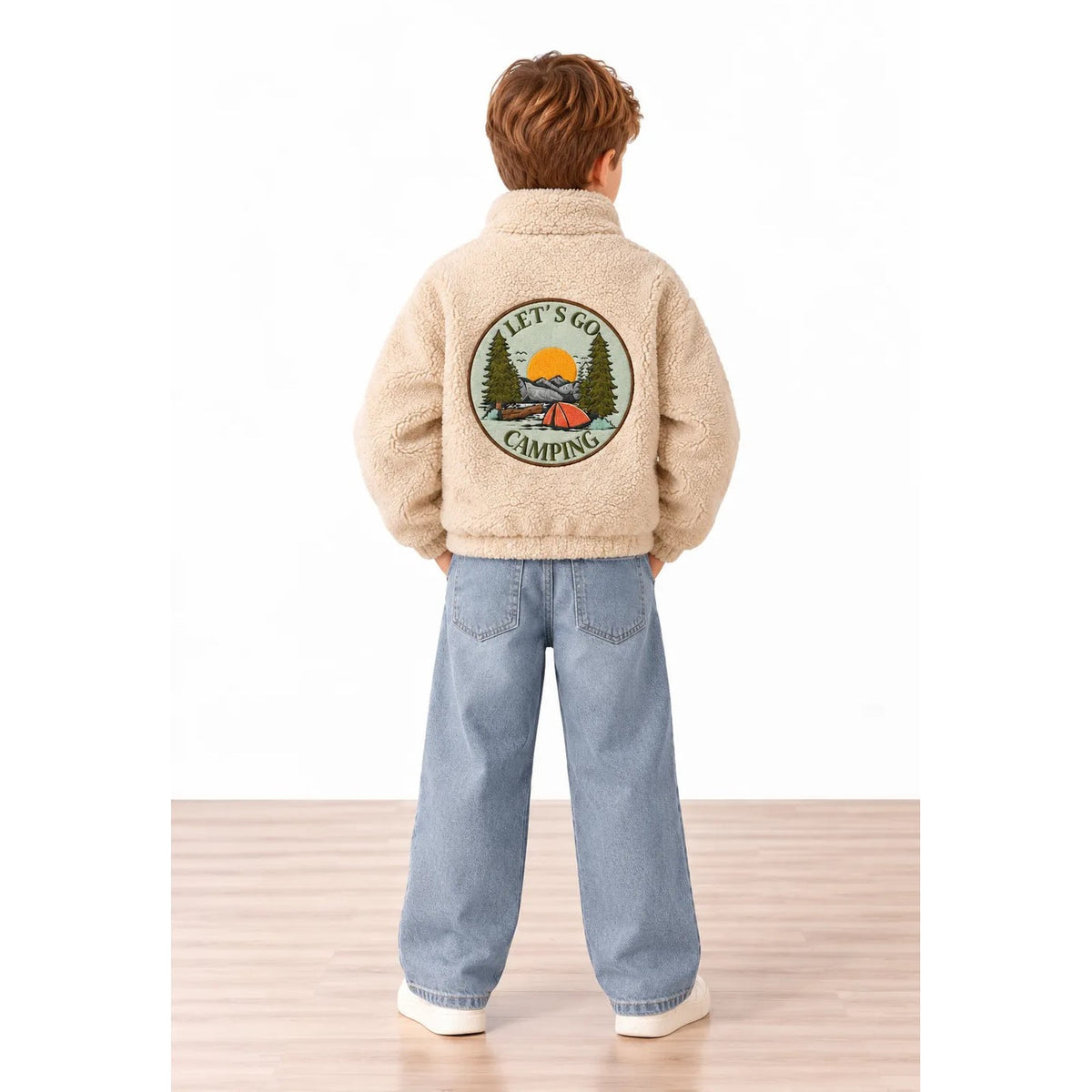 Miela Kids Camper Peluş Bomber Ceket Bej
