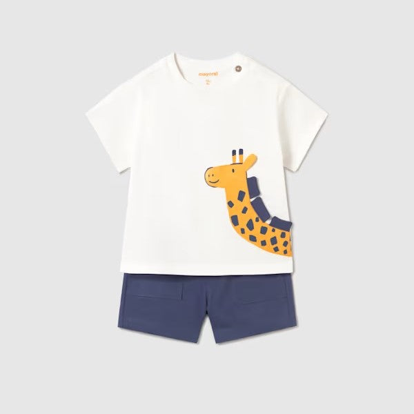 Mayoral Yazlık Erkek Bebek Kısa Kol T-shirt Şort Set Lacivert