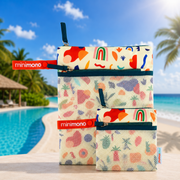 Minimono Islak Kuru Çanta 2'li Paket-Bej&Tropik
